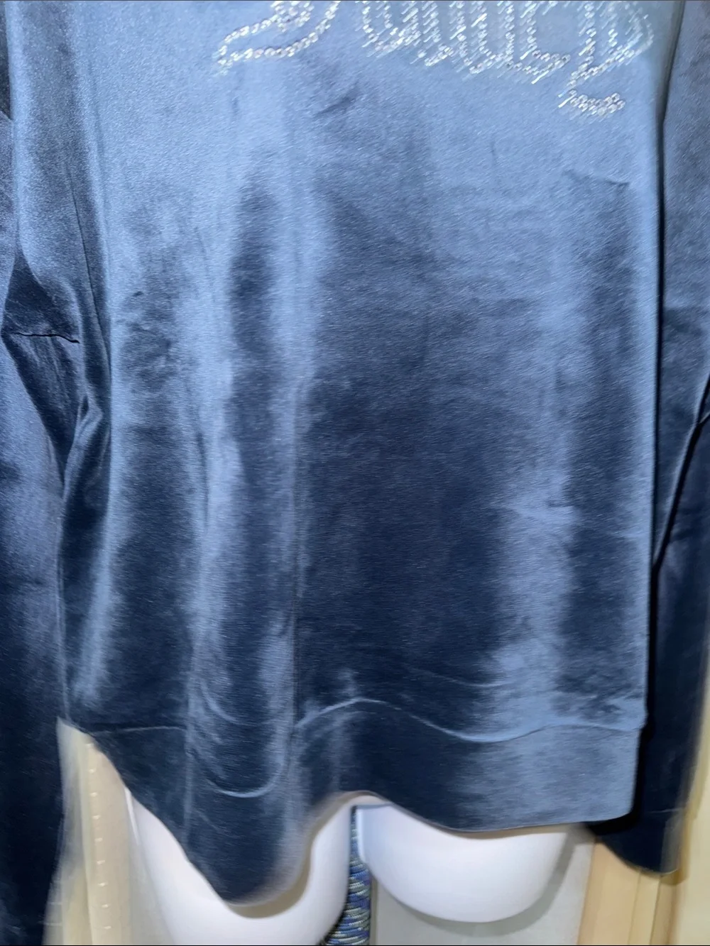 Juicy Couture- NWT Navy Velour Rhinestone Logo Pullover size XL - Picture 12 of 16